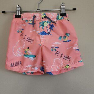 Carters Toddler Boy Swim trunks Aloha Net Liner Size 12 Months